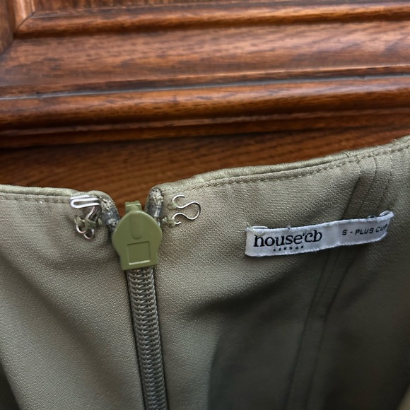 House of CB Myrna Olive Corset Slip Dress Size 5 - Picture 8 of 8